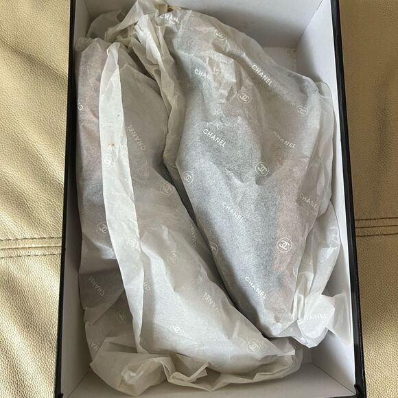 CHANEL Black Satin D'Orsay Sandals Interlocking Pearl CC Logo Lace Up 38 - Picture 12 of 14